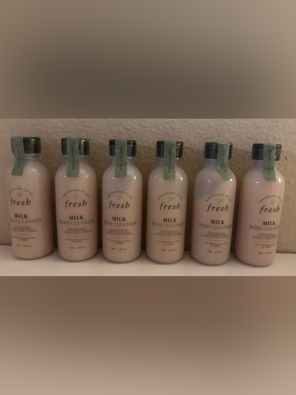 LOT OF 4 Fresh Milk Body Cleanser Travel Size Minis - 2.5 fl oz ea 15oz. Total